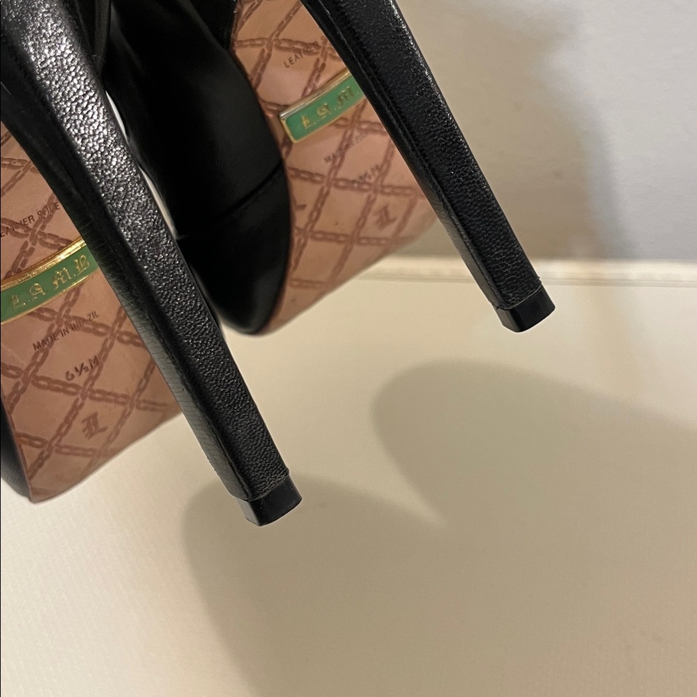 L.A.M.B. Black Strappy High Heels - Picture 6 of 15